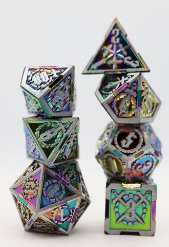 Foam Brain Games: Crossed Swords - Holographic Swords Metal RPG Dice Set