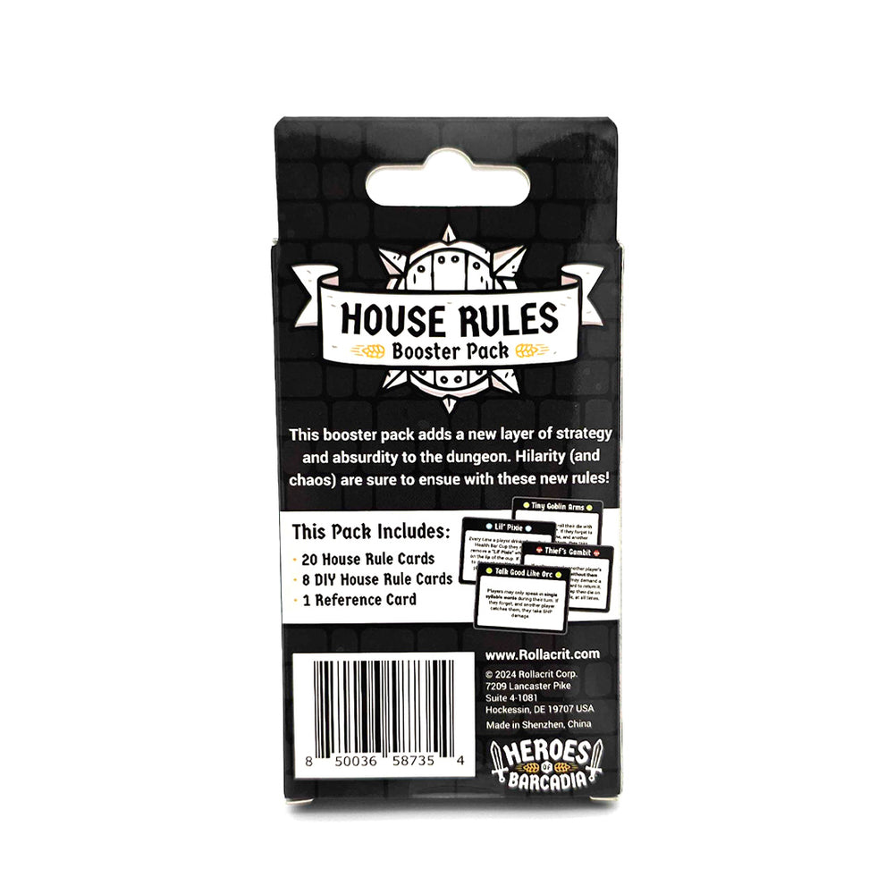 Heroes of Barcadia: House Rules Booster Pack