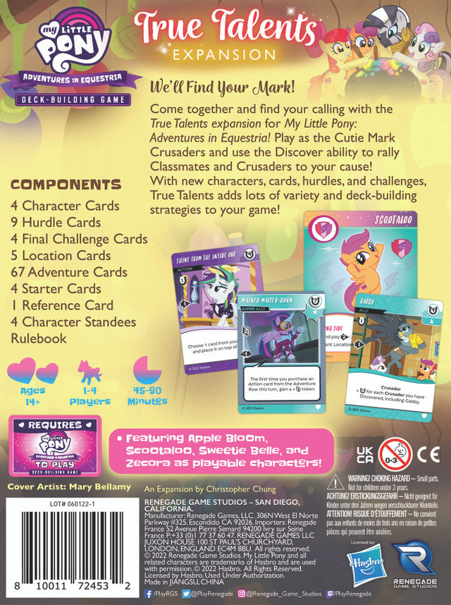 My Little Pony: Adventures in Equestria Deck-Building Game - True Talents Expansion