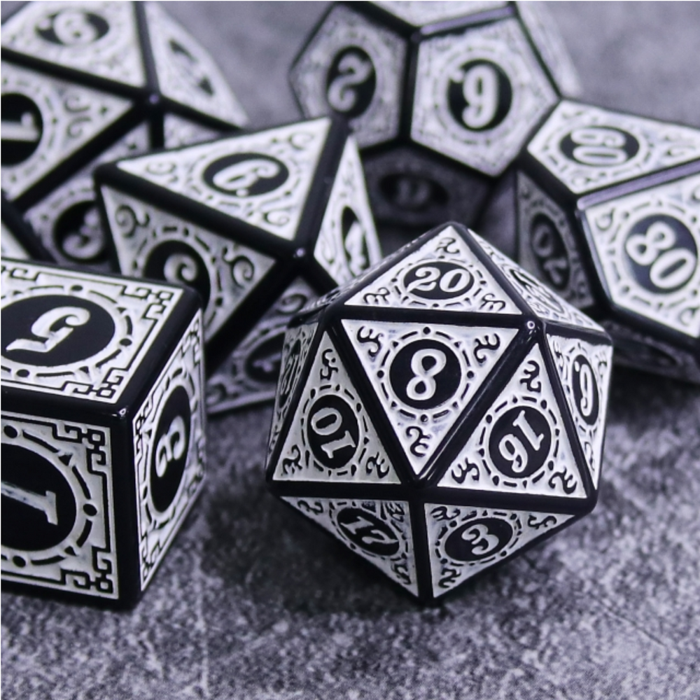Foam Brain Games: Magic Flame - White RPG Dice Set