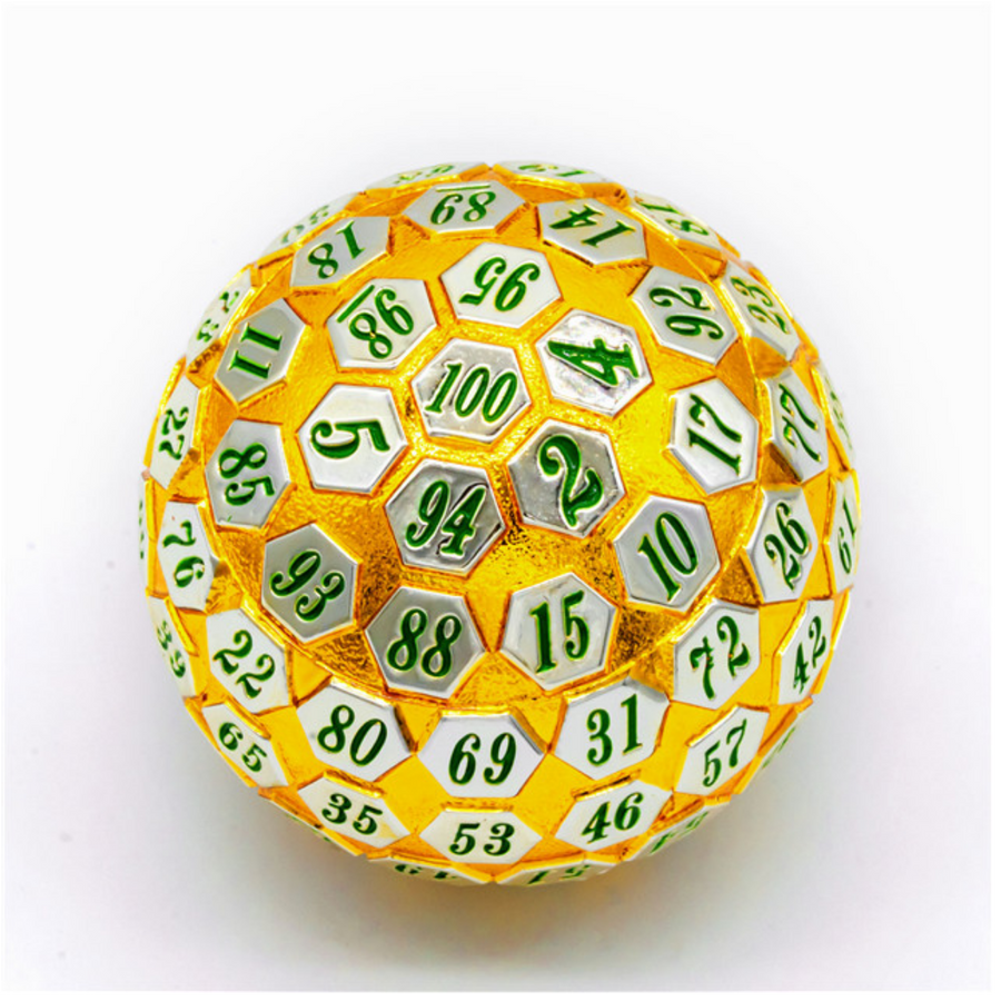 Foam Brain Games: 45mm D100 - Gold & Silver