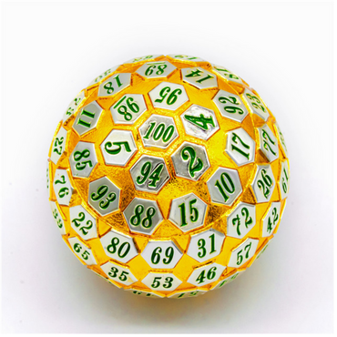 Foam Brain Games: 45mm D100 - Gold & Silver