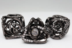 Foam Brain Games: Hollow Hearts Jeweled Midnight Metal - Metal RPG Dice Set