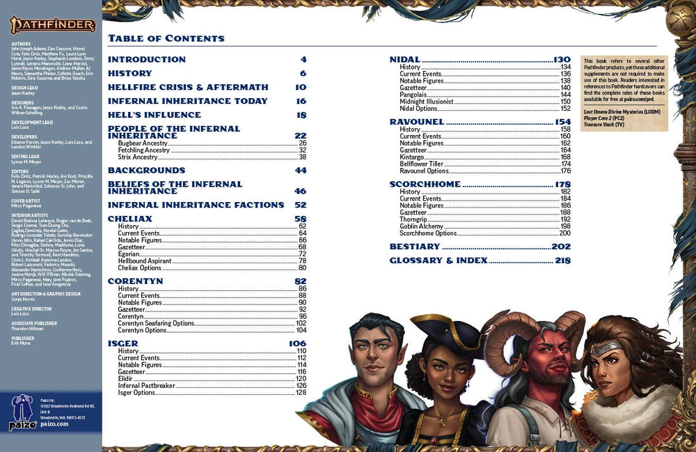 Pathfinder 2E: Lost Omens Cheliax, Infernal Inheritance (Hardcover)