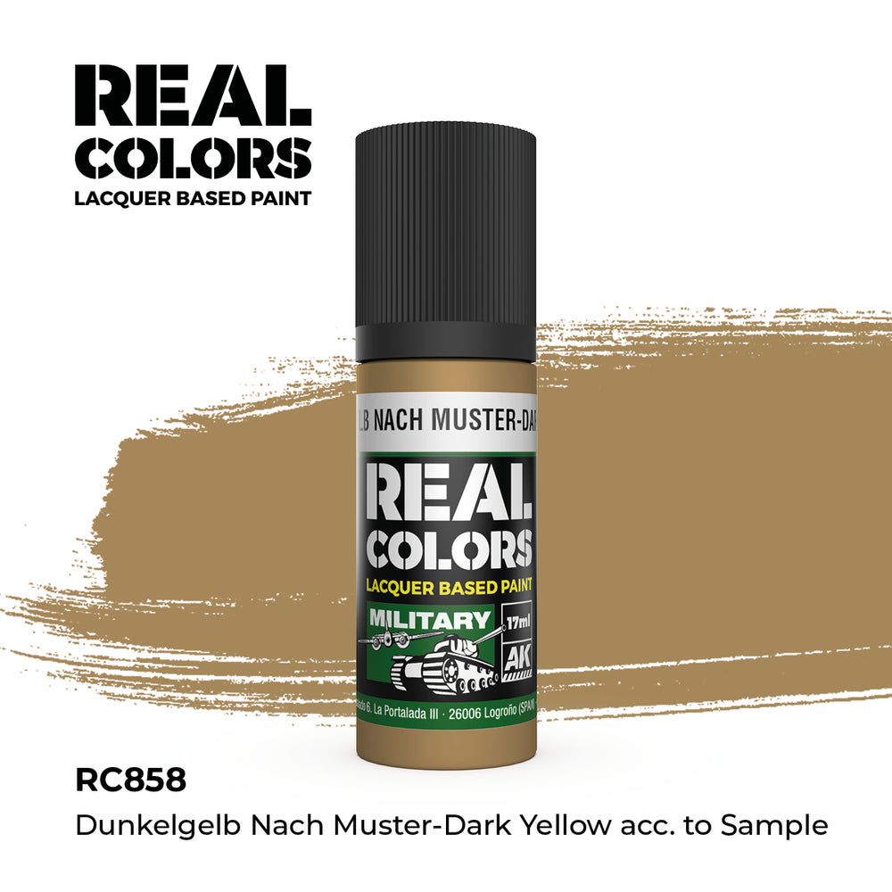 AK Interactive Real Colors - Dunkelgelb Nach Muster-Dark Yellow Acc. to Sample (18ml)