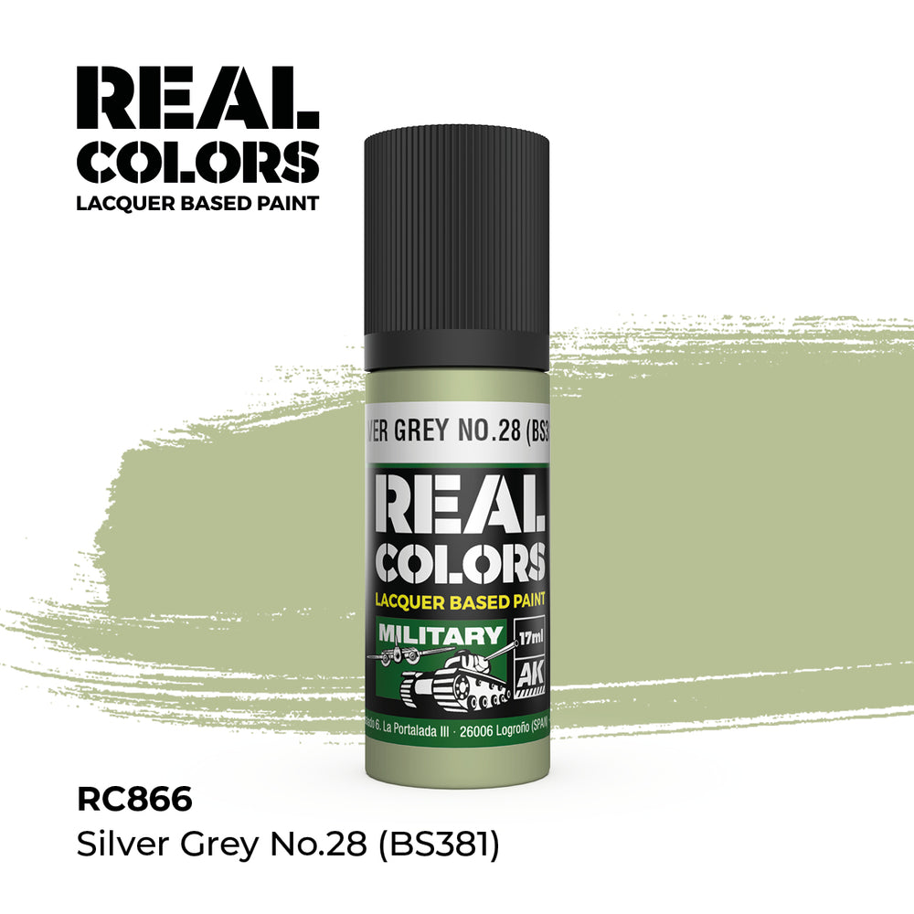 AK Interactive Real Colors - Silver Grey No.28 (BS381) (18ml)