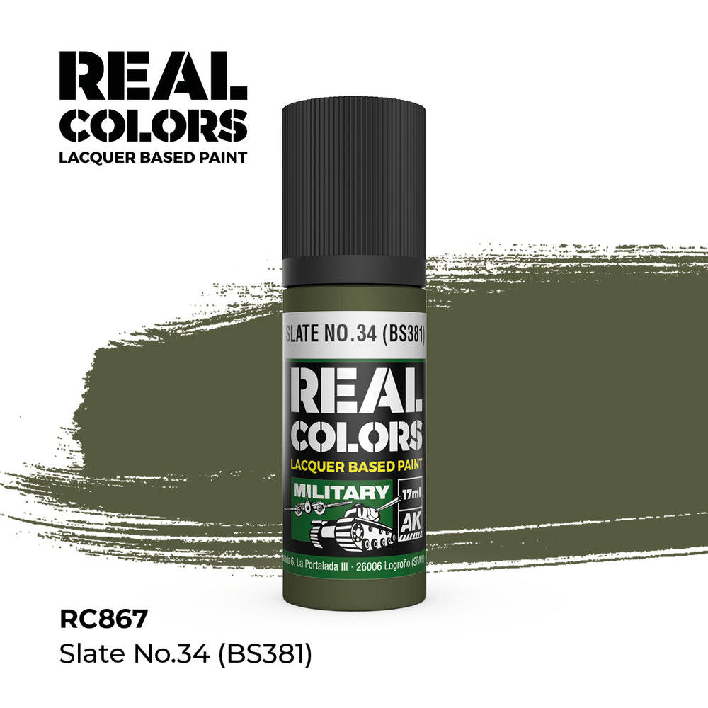AK Interactive Real Colors - Slate No.34 (BS381) (18ml)