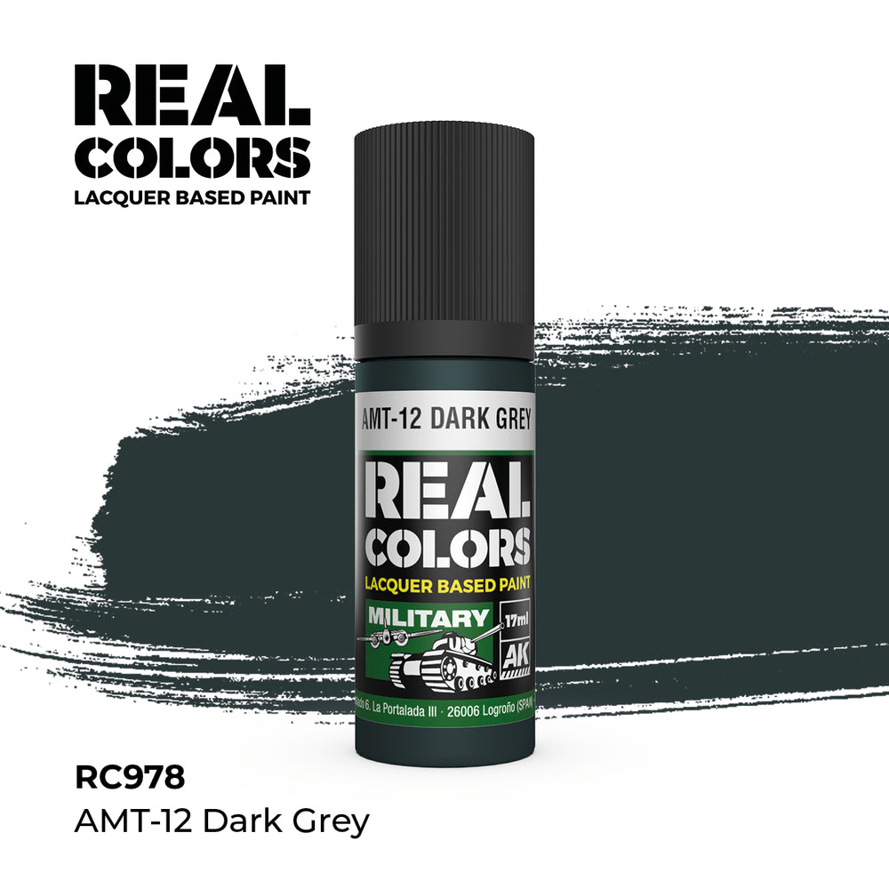 AK Interactive Real Colors - AMT-12 Dark Grey (18ml)