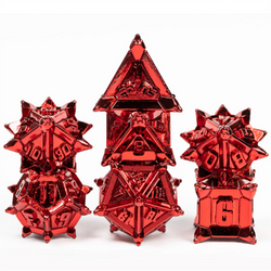 Foam Brain Games: Warrior's Flail Red - Metal RPG Dice Set