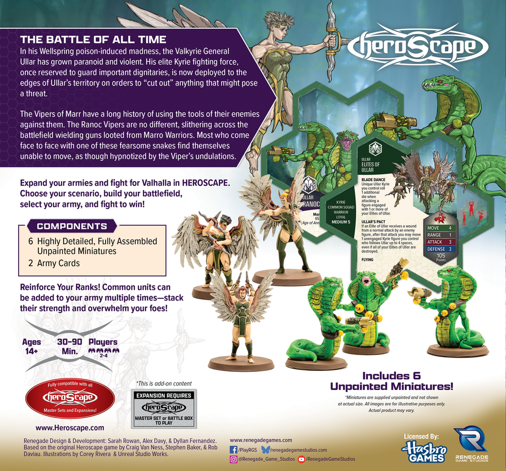 Heroscape: Army Expansion - Elites of Ullar and Ranoc Vipers