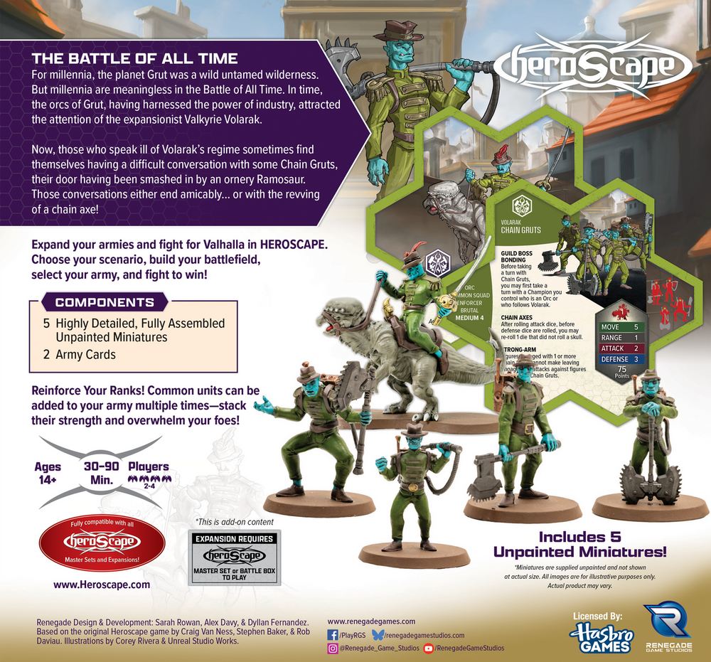 Heroscape: Army Expansion - Chain Gruts and Ramosaur Rider