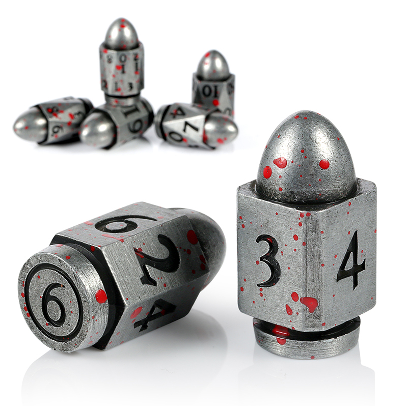 Dice Habit: Metal & Enamel Dice Set (7pcs) - Bullet Blood & Iron