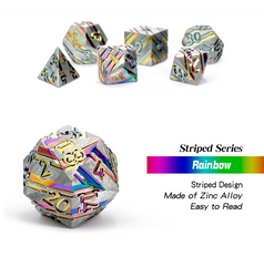 Dice Habit: Stripe Dice Set (7 pc) - Metallic Rainbow