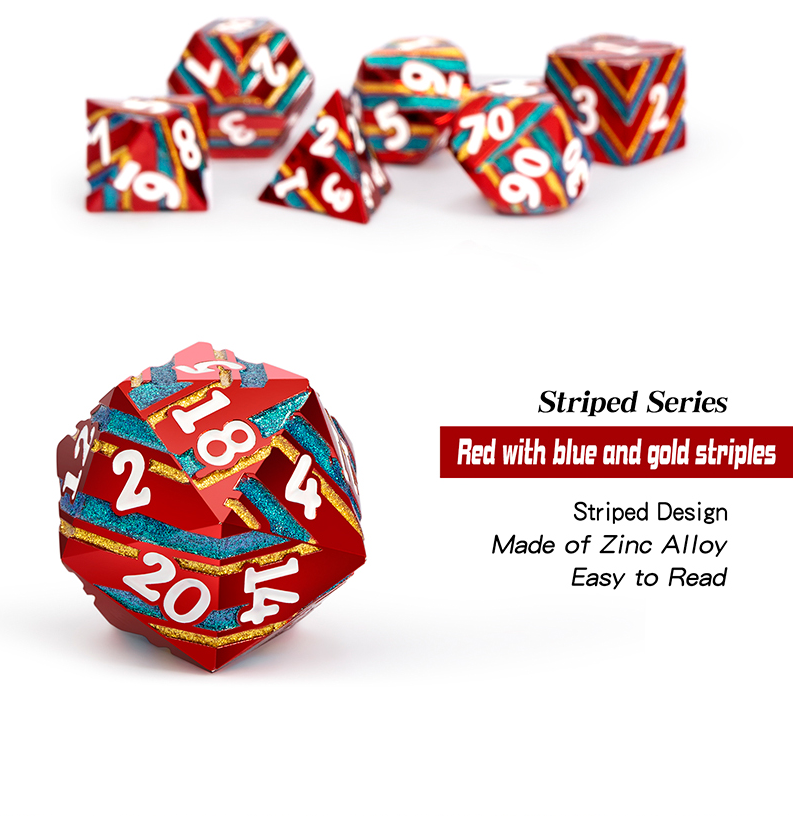 Dice Habit: Stripe Dice Set (7 pc) - Festival