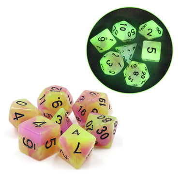 Foam Brain Games: Glow in the Dark Tulip RPG Dice Set
