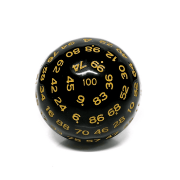 Foam Brain Games: 45mm D100 - Black Opaque with Yellow