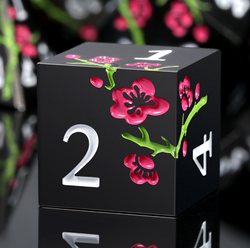 Dice Habit: Metal & Enamel Dice Set (7pcs) - Sakura Black