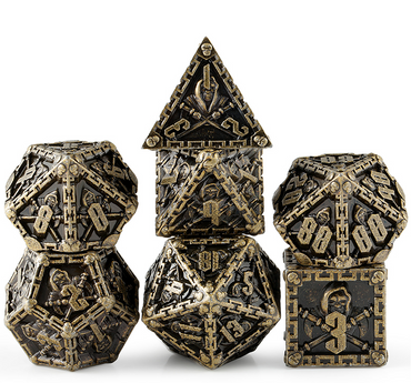 Dice Habit: Metal & Enamel Dice Set (7 pcs) - Reaper Bronze