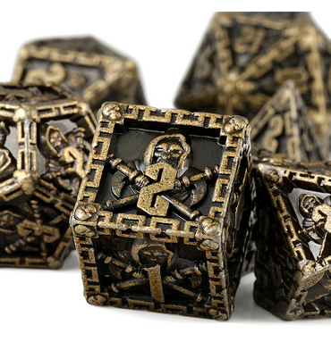 Dice Habit: Metal & Enamel Dice Set (7 pcs) - Reaper Bronze