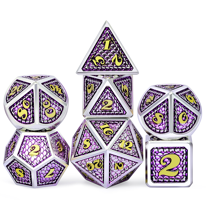 Dice Habit: Metal & Enamel Dice Set (7pcs) - Regal