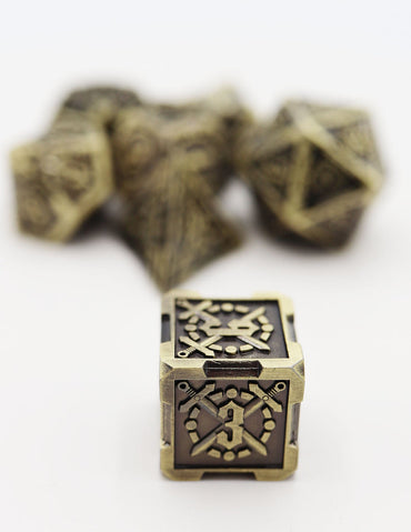 Foam Brain Games: Crossed Swords - Timeworn Swords Metal RPG Dice Set
