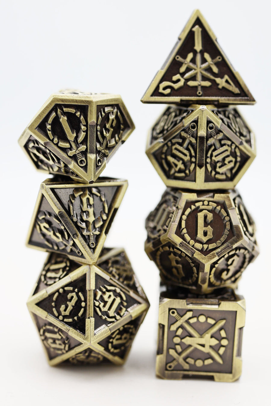 Foam Brain Games: Crossed Swords - Timeworn Swords Metal RPG Dice Set