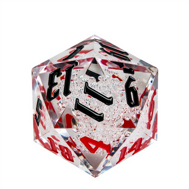 Foam Brain Games: 55mm Titan D20 - Sharp Edge Red and Black Bubbles