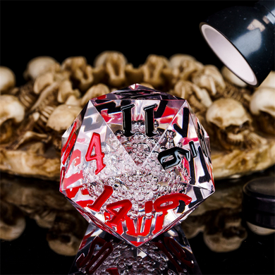 Foam Brain Games: 55mm Titan D20 - Sharp Edge Red and Black Bubbles