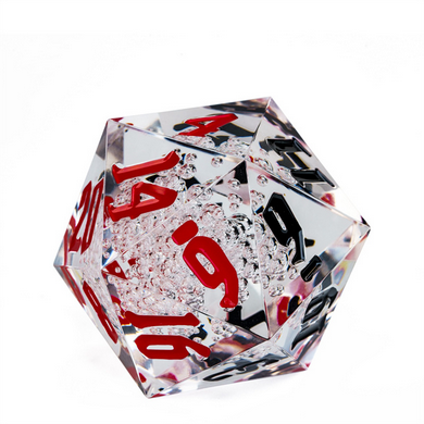 Foam Brain Games: 55mm Titan D20 - Sharp Edge Red and Black Bubbles