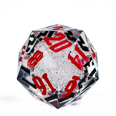 Foam Brain Games: 55mm Titan D20 - Sharp Edge Red and Black Bubbles