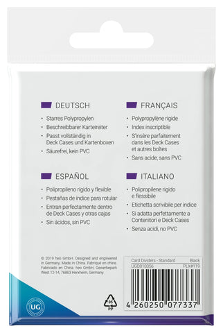 Ultimate Guard: Card Dividers - Black (Standard Size)