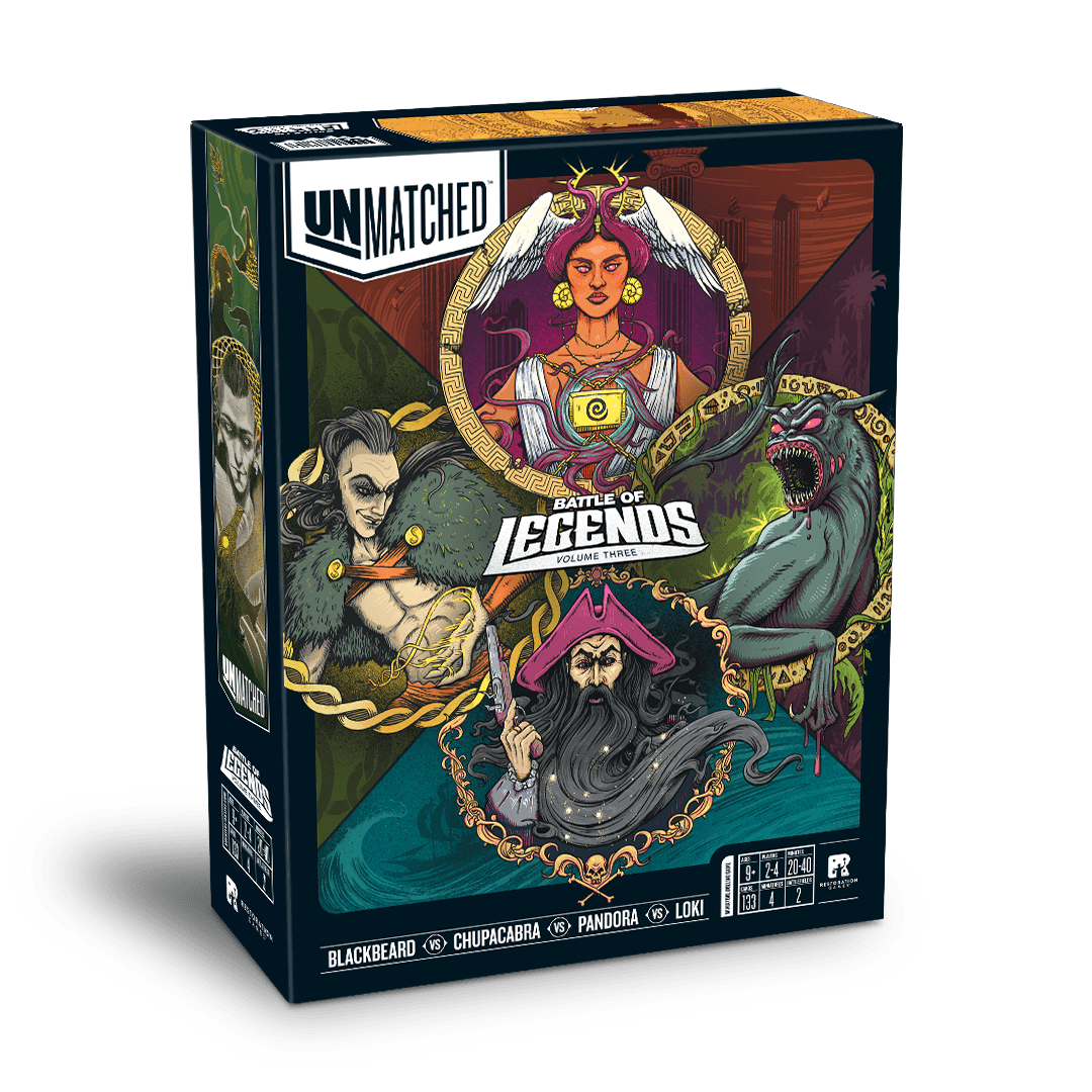 Unmatched: Battle of Legends - Volume Three (Blackbeard vs Chupacabra vs Pandora vs Loki)