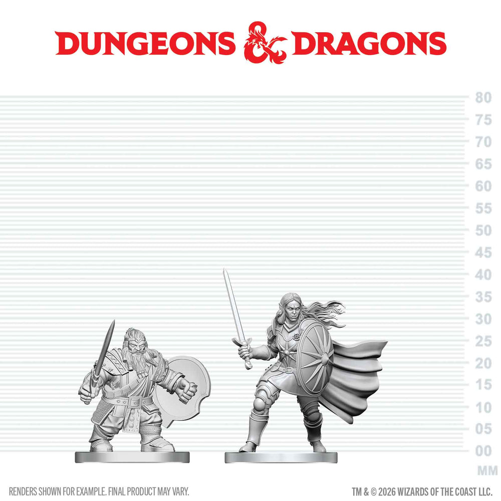 D&D Nolzur's Marvelous Miniatures: Dwarf Fighter & Orc Paladin