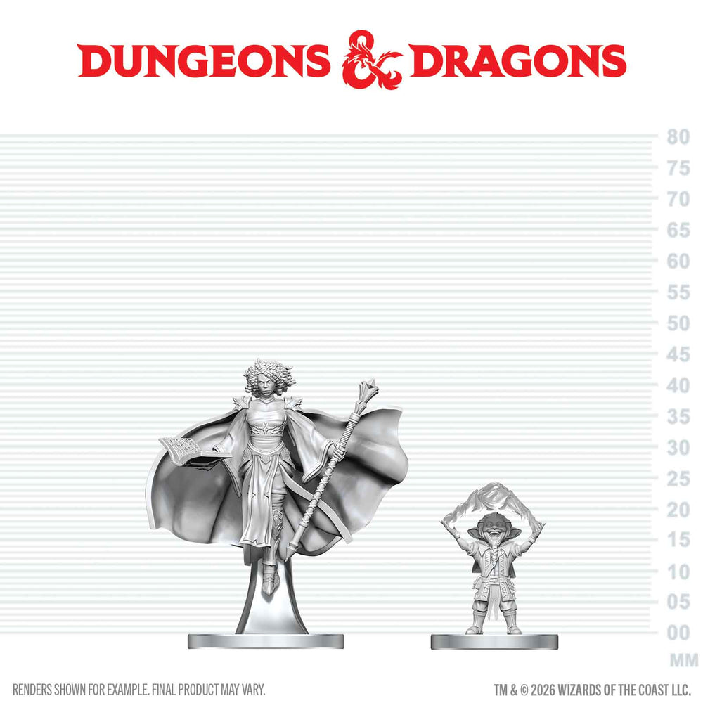D&D Nolzur's Marvelous Miniatures: Gnome Warlock & Aasimar Wizard