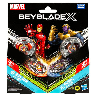 Beyblade X: Marvel Collab Iron Man 4-80B vs. Thanos 4-60B