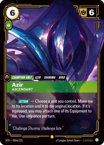 Azir, Ascendant (Alternate Art) (050a/221) [Spiritforged]