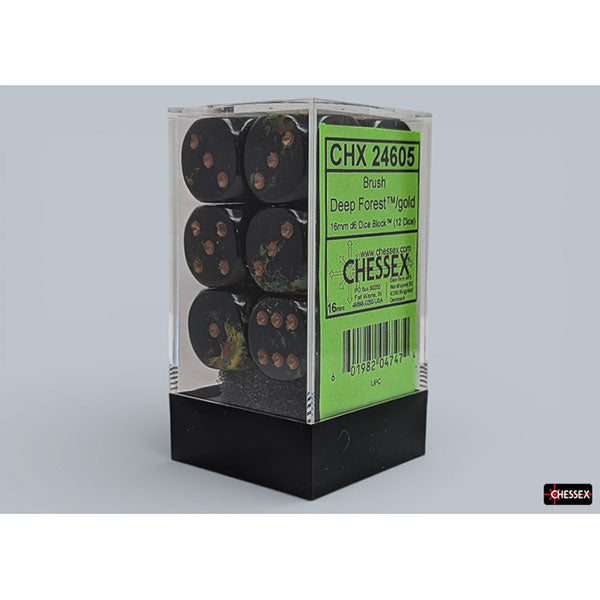 Chessex: Brush Dice - Deep Forest 16mm d6 Dice Block (CHX24605)