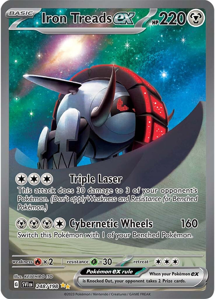 iron treads ex pokemon card Pokemon Card Japanese Iron Treads ex SAR SV1V 103/078 - Violet ex Graded CGC 9.5
