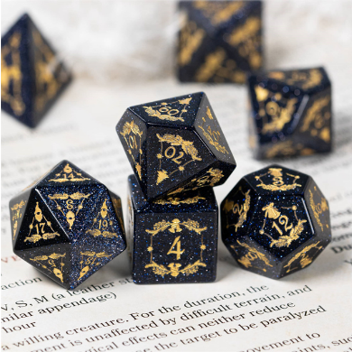 Foam Brain Games: Embellished Blue Sandstone Engraved with Gold