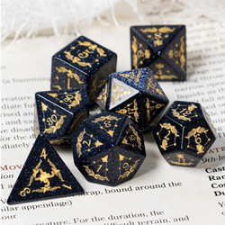 Foam Brain Games: Embellished Blue Sandstone Engraved with Gold