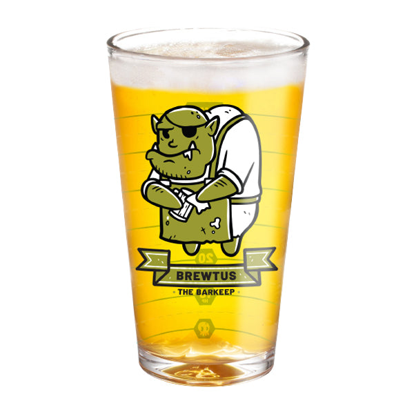 Heroes of Barcadia: Heroes for Hire - Brewtus the Barkeep Pint Glass