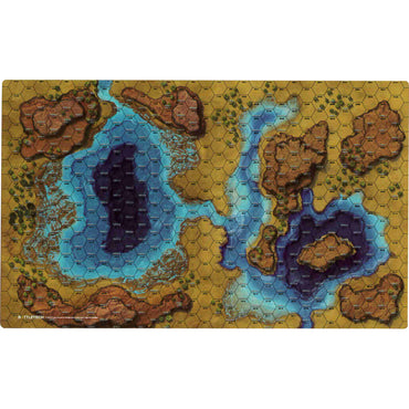 BattleTech Battle Mat: Savannah - Large Lakes/Box Canyon