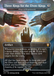 Three Rings for the Elven-Kings - Rings of Brighthearth (Borderless) (Surge Foil) [The Lord of the Rings: Tales of Middle-Earth Commander]