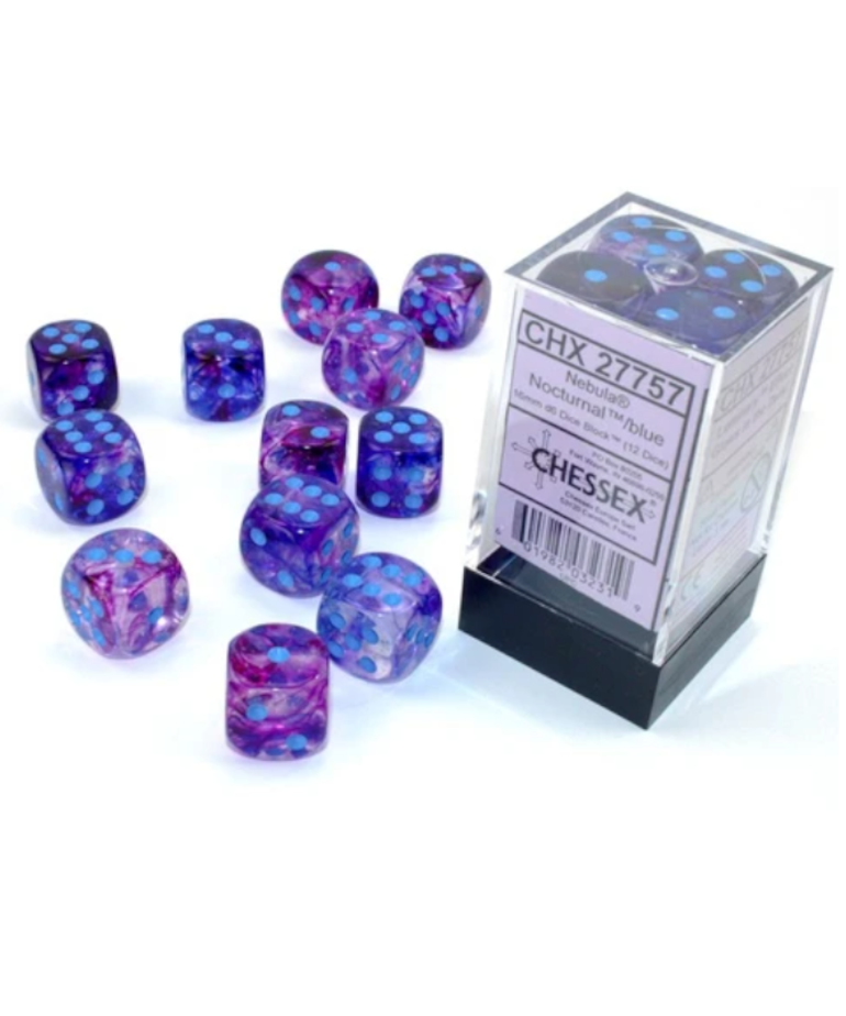 Chessex: Nebula Nocturnal/Blue 16mm Dice Block (CHX 27757)