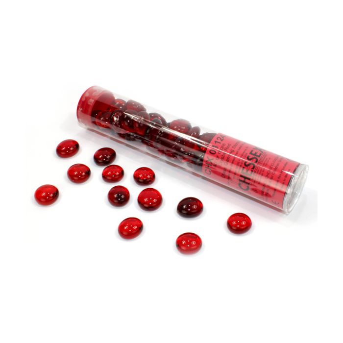 Chessex: Glass Stones Tube Red (40) (CHX 01124)