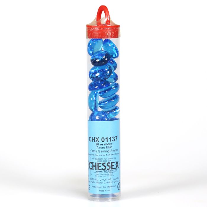 Chessex: Glass Stones Tube Azure Blue (CHX 01137)