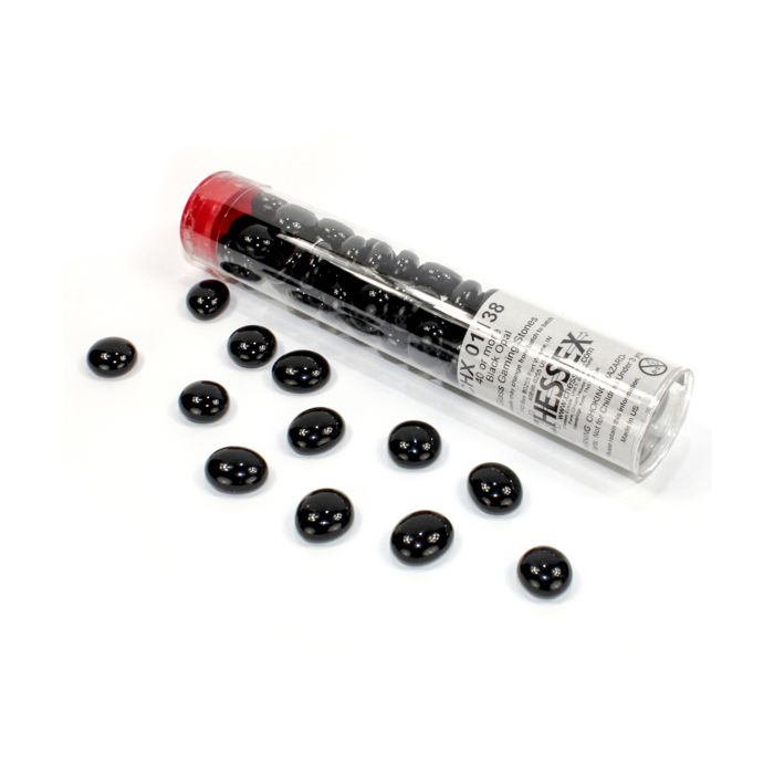 Chessex: Glass Stones Tube Black (40) (CHX 01138)