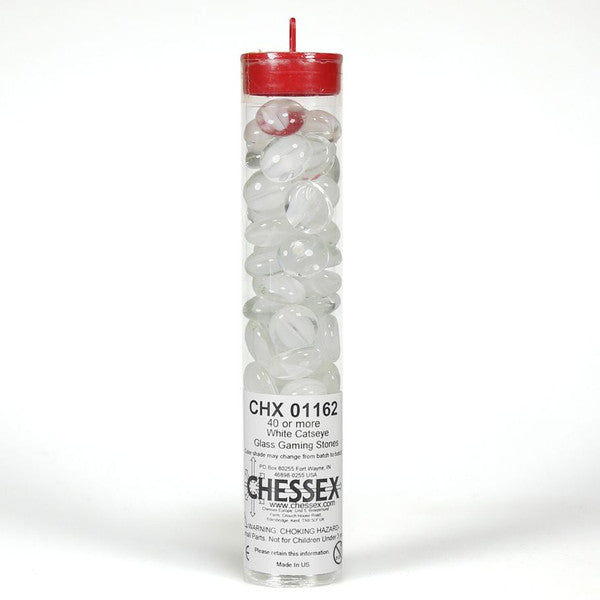 Chessex: Glass Stones White Catseye (40) (CHX 01162)