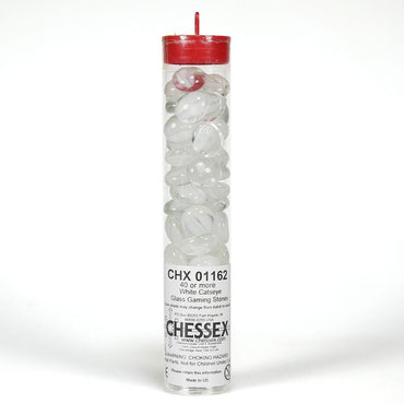 Chessex: Glass Stones White Catseye (40) (CHX 01162)