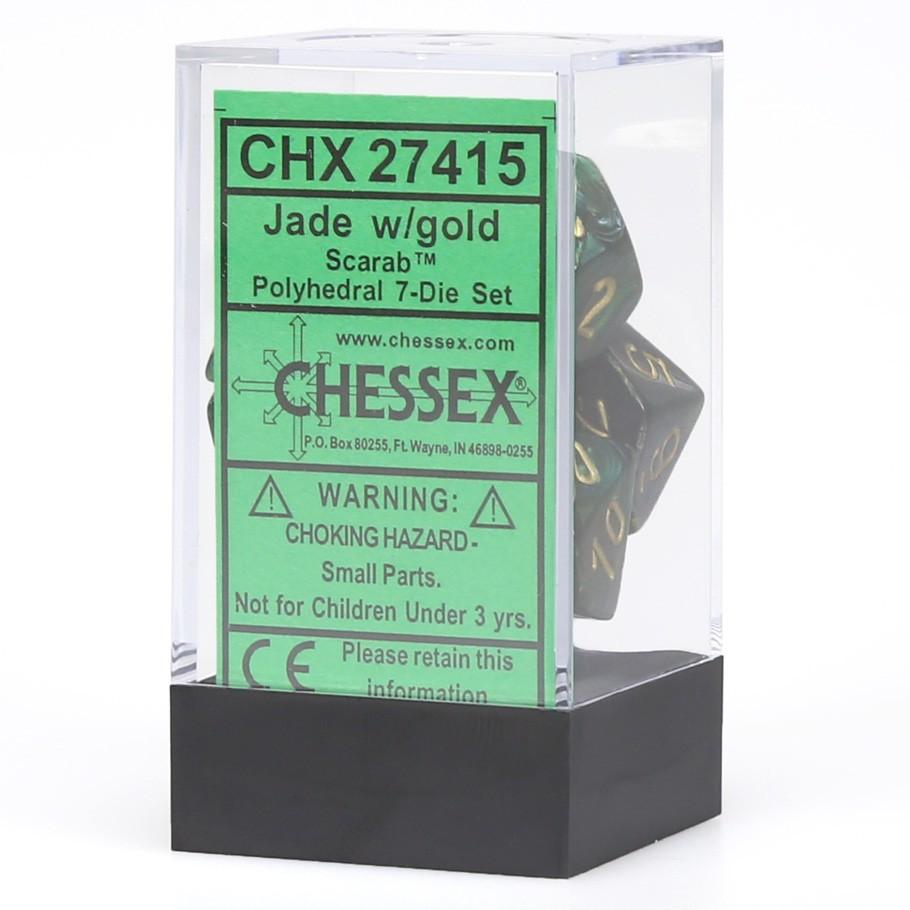 Chessex: Scarab Polyhedral Jade/Gold (CHX 27415)